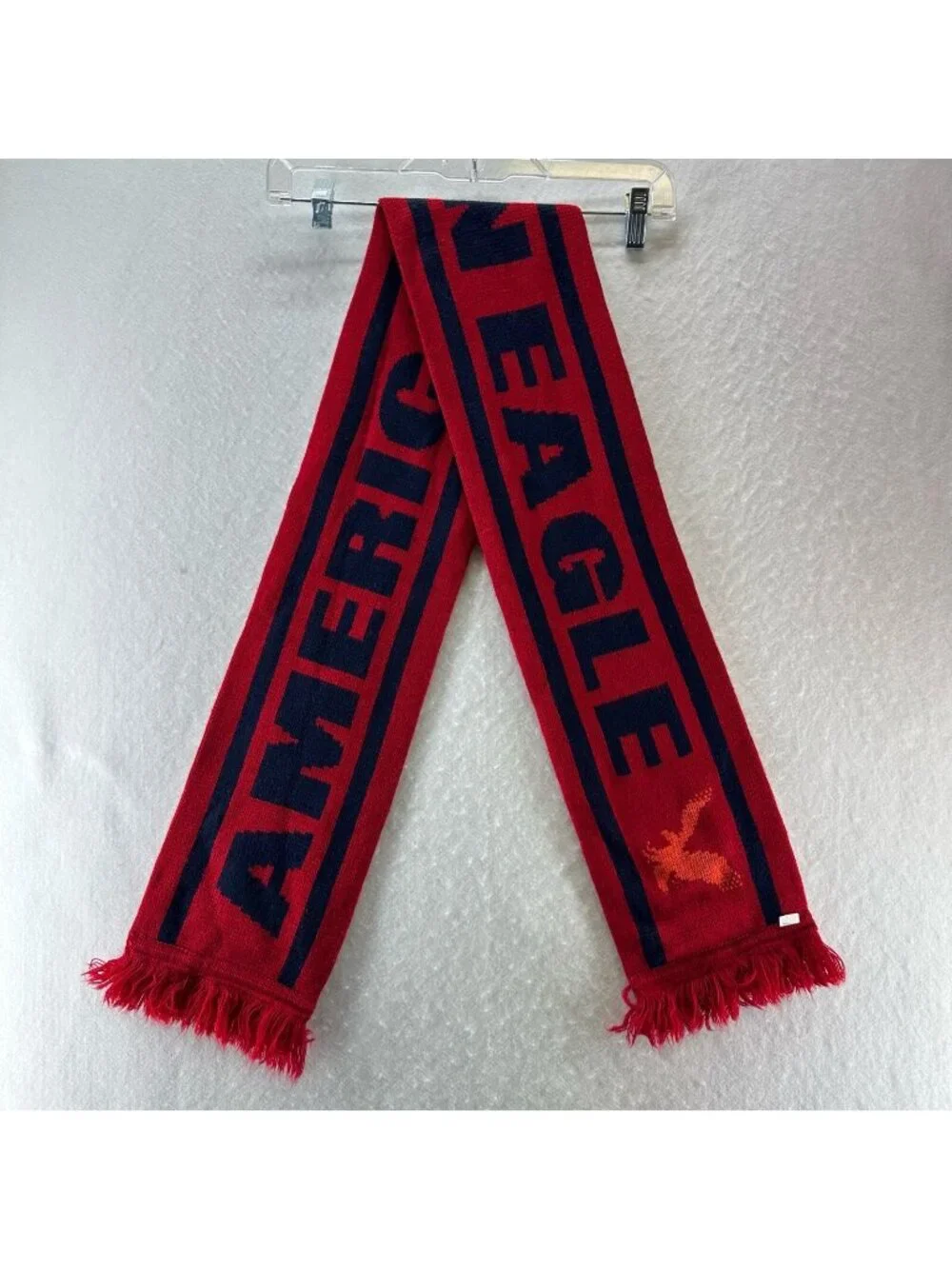 American Eagle Outfitters Scarf Adult OS Rectangle Sweater Knit Fringed Red